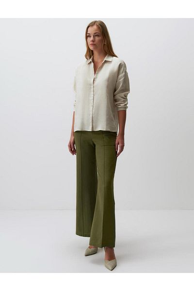 Jimmy Key Stone 100% Linen Long Sleeve Basic Shirt