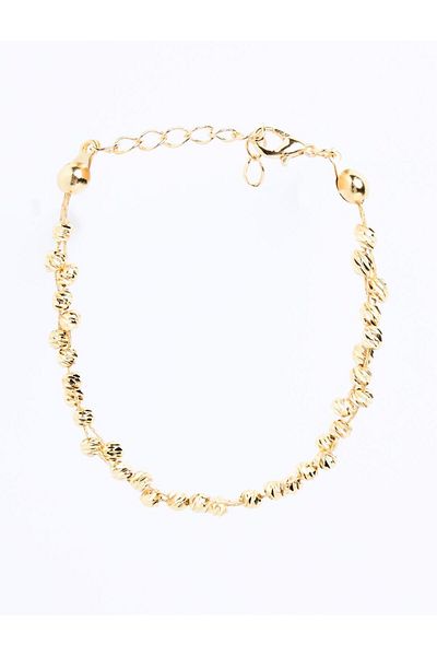 Jimmy Key Gold Color Adjustable Shiny Ball Figured Bracelet