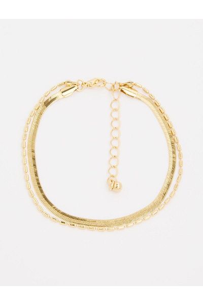 Jimmy Key Gold Color Multi Chain Adjustable Shiny Bracelet