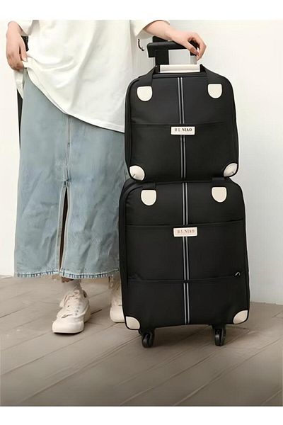 Generic Expandable Lightweight Pull Rod Bag Carry-on Luggage Men's And Women's Carrying Canvas Duffel