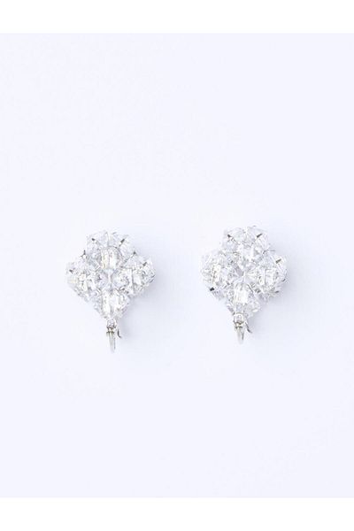 Jimmy Key Silver Color Stone Detailed Sparkle Earrings
