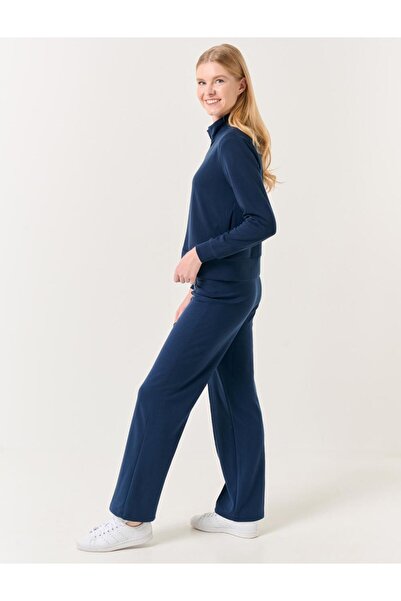 Jimmy Key Běžecké kalhoty s vysokým pasem v námořnické modré