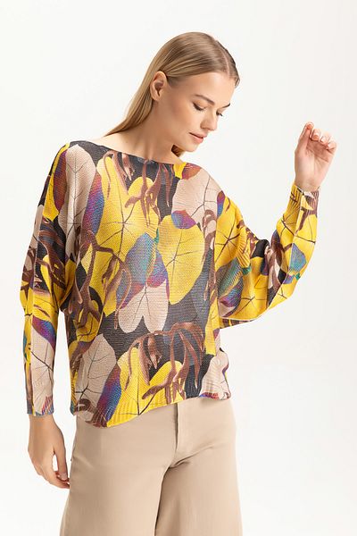 Glocal Hanorac elegant cu guler tricotaj