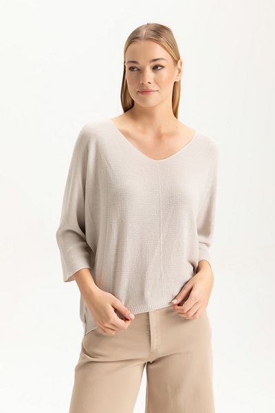Glocal Hanorac elegant cu guler tricotaj
