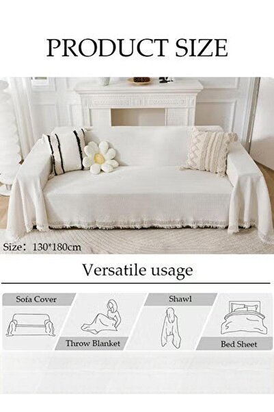Generic Couch Cover, Weave Sofa Cover for 3 Cushion Couch, Sectional Couch Covers Sofa Chair Slipcover for H