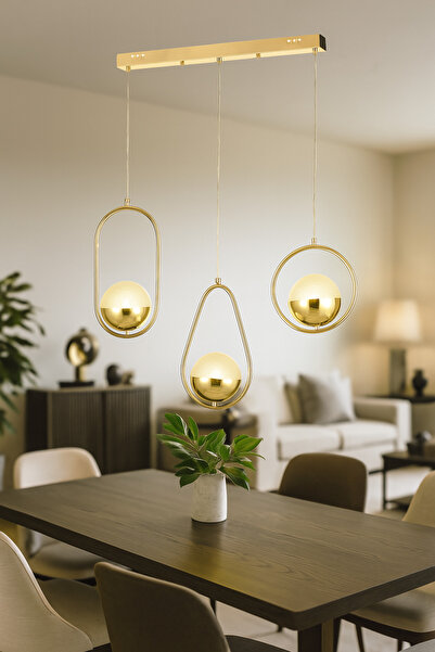 Avizemoda Serra 3'lü Yemek Masası Üstü Akrilik Toplu Salon Oturma Odası Moder...