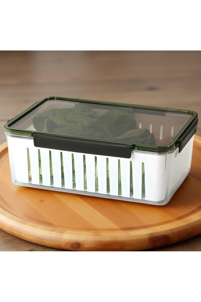 Felli Rectangular Refrigerator Storage Container White and Black