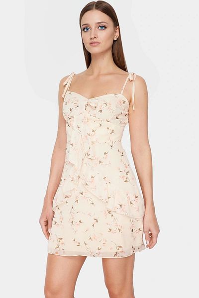 PayBuy Chiffon Lined Floral Mini Dress Comfortable Summer Casual Style Professional Look Long Lasting