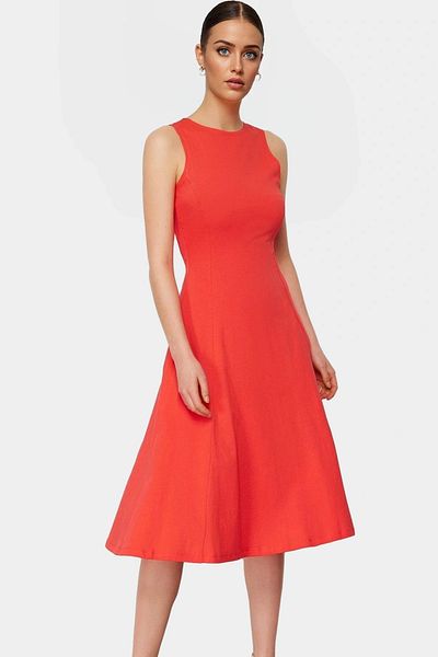 PayBuy Women's Cotton Skater Midi Dress Summer Comfortable Casual Style Stylish Appearance Distinguished Material