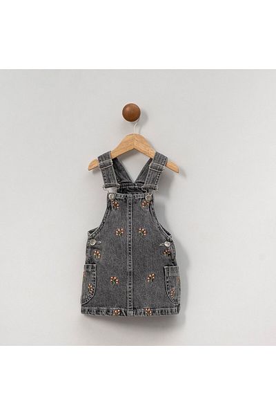 Overdo Girl's Floral Embroidered Denim Gilet