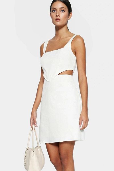 PayBuy A Line Sleeveless Mini Cotton Dress Square Collar Cutout Summer Casual Professional Look Carefully Selected
