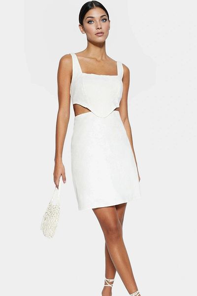 PayBuy A Line Sleeveless Mini Cotton Dress Square Collar Cutout Summer Casual Professional Look Carefully Selected