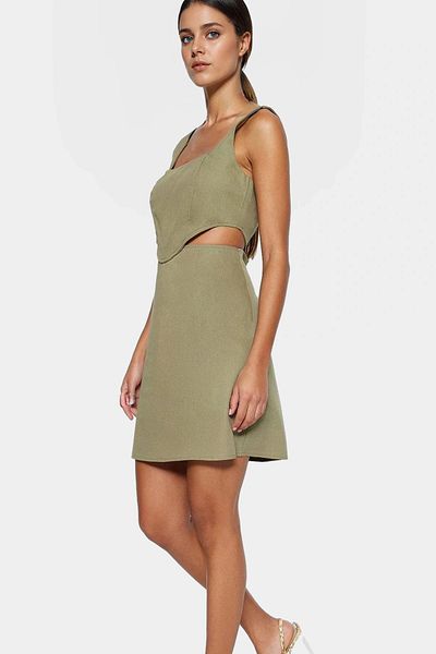 PayBuy A Line Sleeveless Mini Cotton Dress Square Collar Cutout Summer Casual Professional Look Carefully Selected