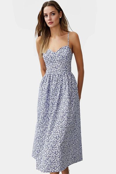 PayBuy Summer Floral Patterned Midi Dress Comfortable Fit Cotton Fabric Daily Use Zarifane Design