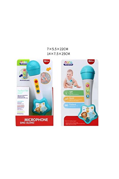 divendi-ro Animal Star fun microphone, with melodies, for children 1.5 years+, blue-white