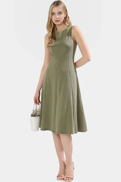 PayBuy Women's Cotton Skater Midi Dress Summer Comfortable Casual Style Stylish Appearance Distinguished Material