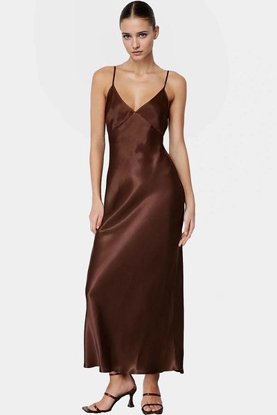 PayBuy Stylish Satin Maxi Dress V Neck Straight Cut Summer Zarifane Design Perfect Fit Quality Craftsmanship