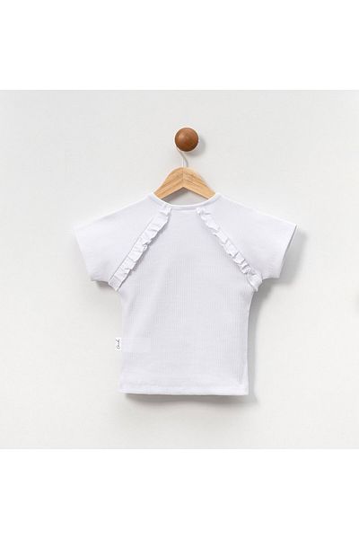 Overdo Tricou pentru fetiță cu mânecă scurtă cu volane