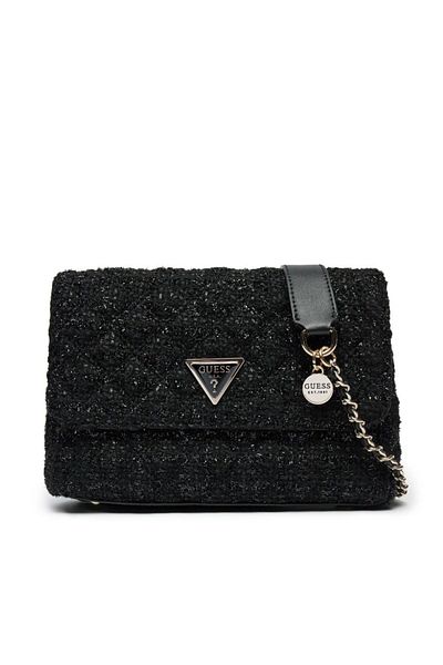 Guess Women's Brand Logo Buckle Chain Strap Black Shoulder Bag Hwbg87 48200-Bla