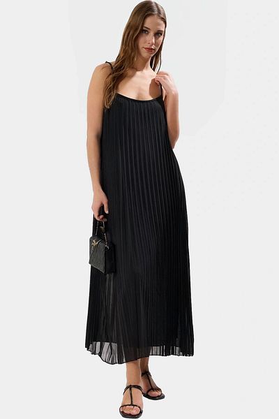 PayBuy Maxi Pleated a Line Tulle Dress Knitted Fabric Comfortable Casual Style Perfect Fit Stylish Look