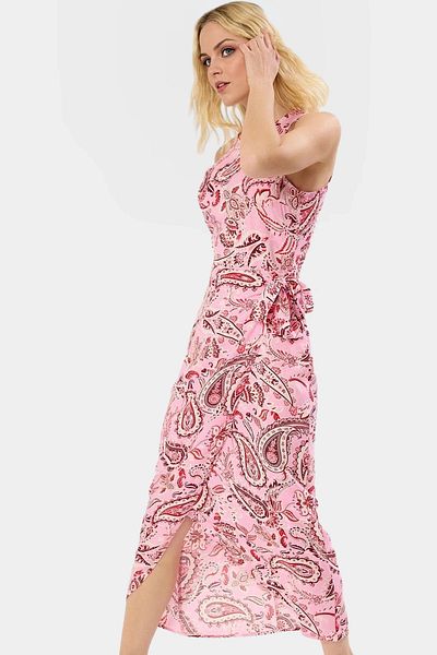 PayBuy Shawl Patterned Viscous Midi Dress A-Line Casual Summer Comfortable and Stylish Durable Material