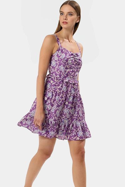 PayBuy Summer Floral A-Line Mini Dress 100% Polyester Woven Fabric Distinctive Material Trend Design