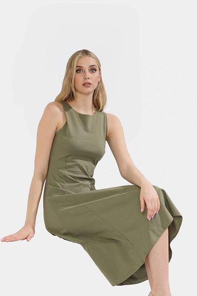 PayBuy Women's Cotton Skater Midi Dress Summer Comfortable Casual Style Stylish Appearance Distinguished Material