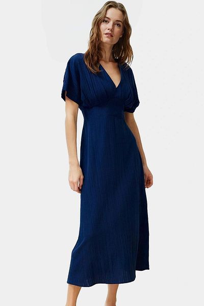 PayBuy Maxi a Line V Neck Short Sleeve Woven Dress Casual Daily Summer High Quality Trend Design