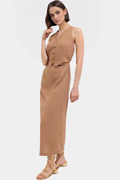 PayBuy Women's A-Line Midi Woven Dress Summer Casual Stylish Long-Lasting Perfect Fit Look