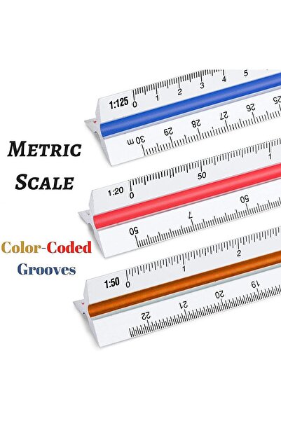 MARKQ Architectural Scale Ruler – Triangular Drafting Ruler for Students, Engineers & Architects