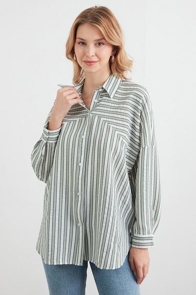 Fulla Moda Ριγέ πουκάμισο oversize