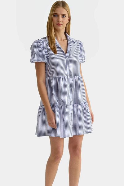 PayBuy Striped Poplin Mini Shirt Dress Summer Casual Wear Premium Quality Professional Look