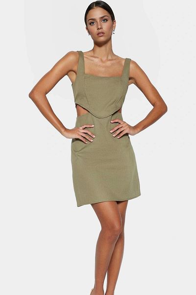 PayBuy A Line Sleeveless Mini Cotton Dress Square Collar Cutout Summer Casual Professional Look Carefully Selected