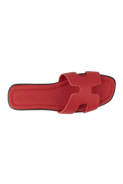 Pegia Γυναικείες δερμάτινες παντόφλες Vibe 215540