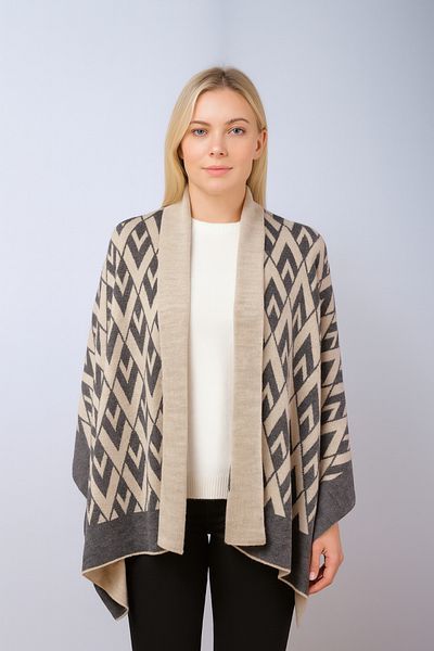 Sebir Moda Knitwear V Patterned Shawl