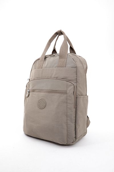 Sanmorris Unisex Αδιάβροχο μεσαίου μεγέθους Crinkle ύφασμα πολλαπλών τμημάτων Mink Laptop School and Travel Backpack