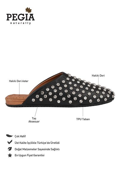 Pegia Papuci din piele naturală Stone 700956