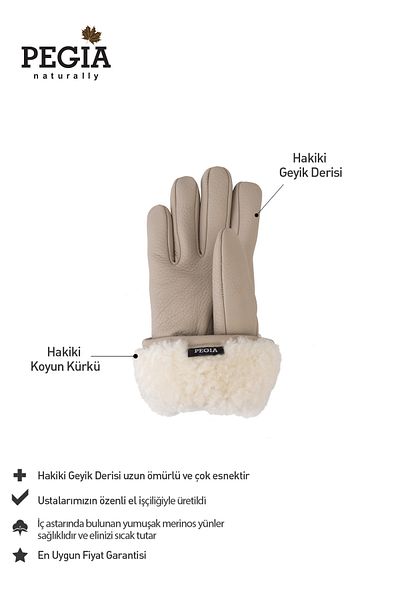 Pegia Fur Lined Leather Women's Gloves 24El02