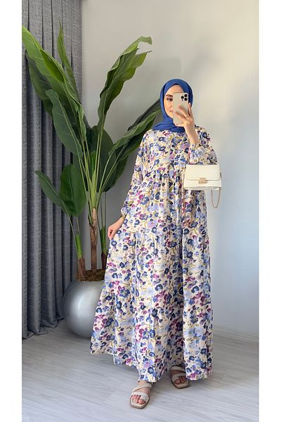 Molly Nelly Women's Floral Printed Long Summer Dress Slim Dress