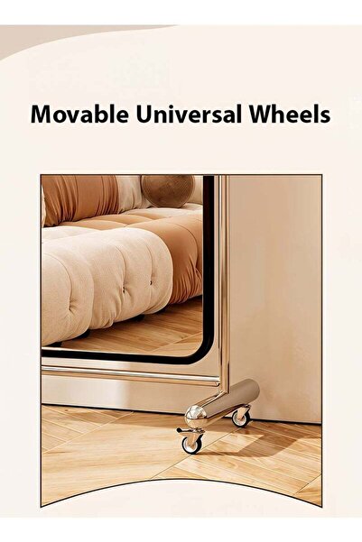 Taimi Large Mirror With Elegant Design 170 X 70 Cm - Full Length Mirror With Wheels And Black Steel Frame
