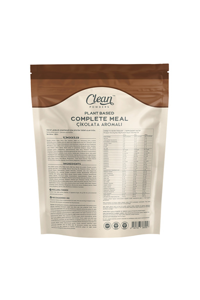 Clean Powders Bitkisel Öğün Tozu (PLANT BASED COMPLETE MEAL) 600 gr - Çikolata