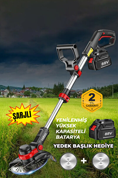 ROBO Şarjlı  Çim Biçme Makinesi Tırpan 88v