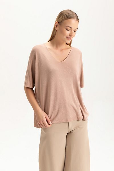 Glocal Hanorac elegant cu guler tricotaj