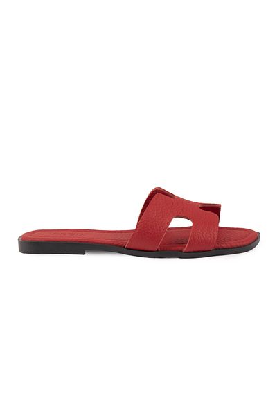Pegia Γυναικείες δερμάτινες παντόφλες Vibe 215540