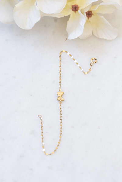 Bayar Gold 14 Ayar Altın Şans Aynalı Zincir Bileklik