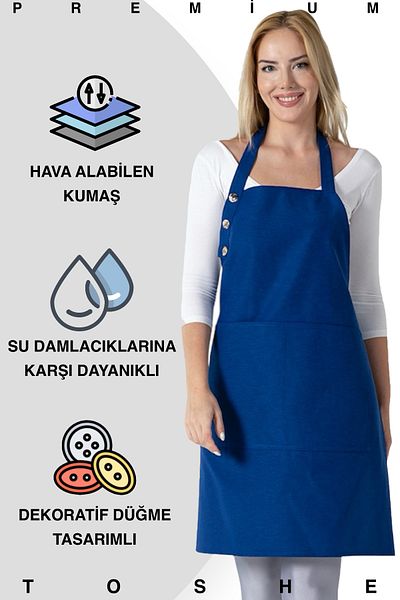 TOSHE Kitchen Apron Waterproof Chef Apron with 2 Wide Pockets Barista Apron Apron