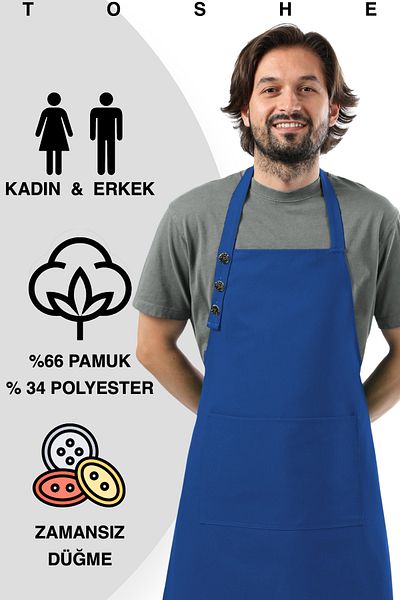 TOSHE Kitchen Apron Waterproof Chef Apron with 2 Wide Pockets Barista Apron Apron