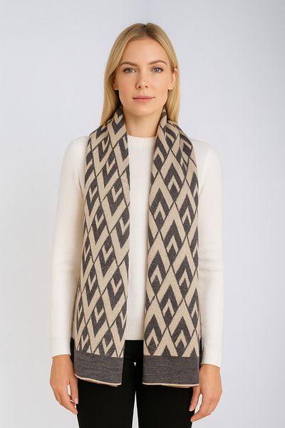 Sebir Moda Knitwear V Patterned Shawl