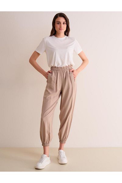 Jimmy Key Pantaloni skinny din nurcă cu talie obișnuită