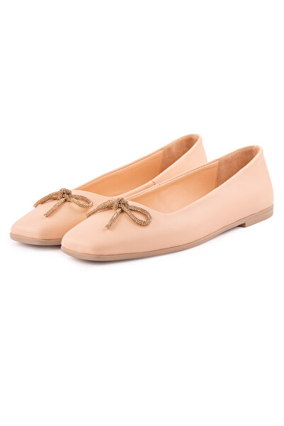 Pegia Leather Bow Women's Ballerinas Dg6031
